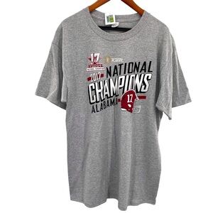 Alabama Crimson Tide College Football National Champions Men’s Gray Tee Shirt